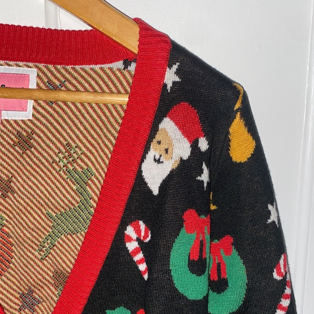 Tipsy Elves Black and Red Festive Cardigan - Picture 2 of 5